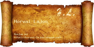 Horvai Lajos névjegykártya